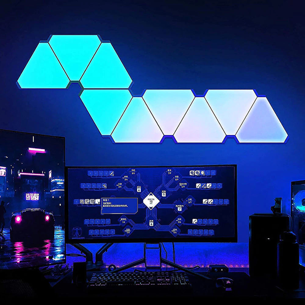 LumiTri: Smart RGB LED Triangle Wall Lamps