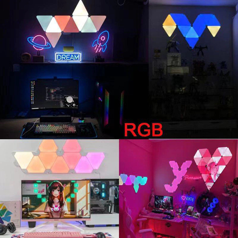 LumiTri: Smart RGB LED Triangle Wall Lamps