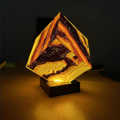 EleganceGlow Onyx Marble Lamp - Artistic Decorative Lighting