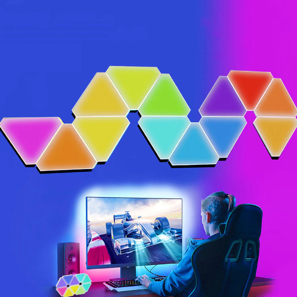 LumiTri: Smart RGB LED Triangle Wall Lamps