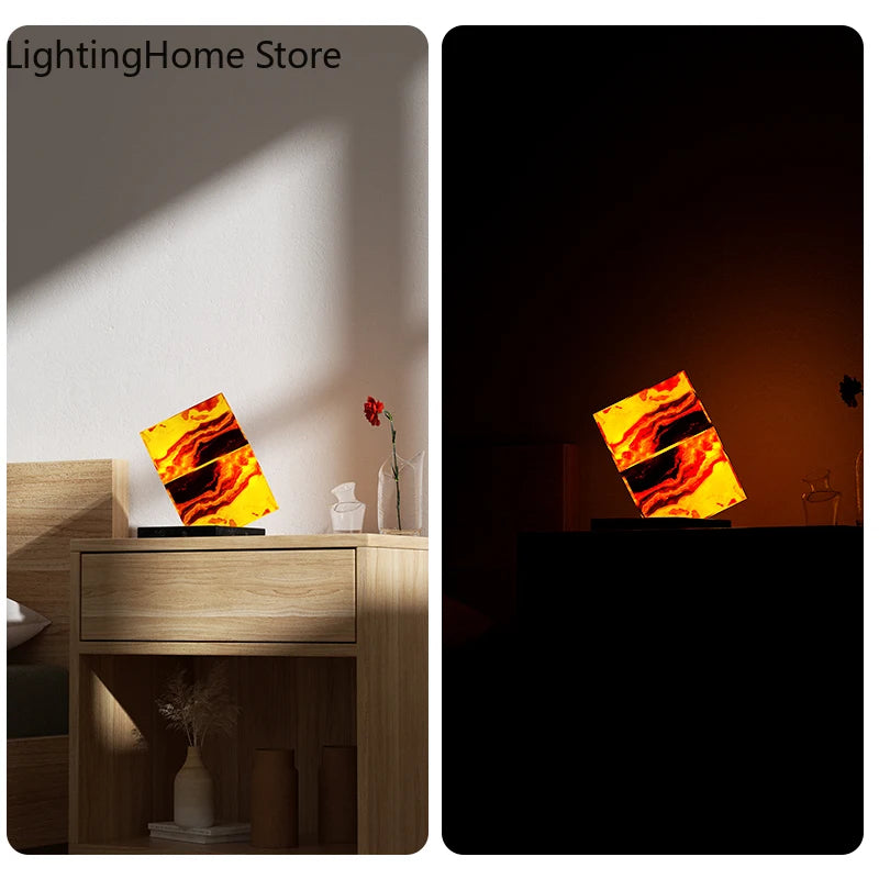 EleganceGlow Onyx Marble Lamp - Artistic Decorative Lighting